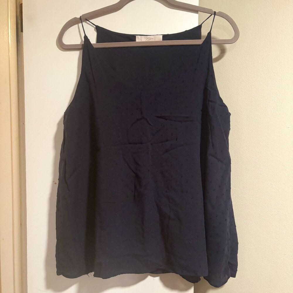 Loft Navy Medium Cami sleeveless textured tank